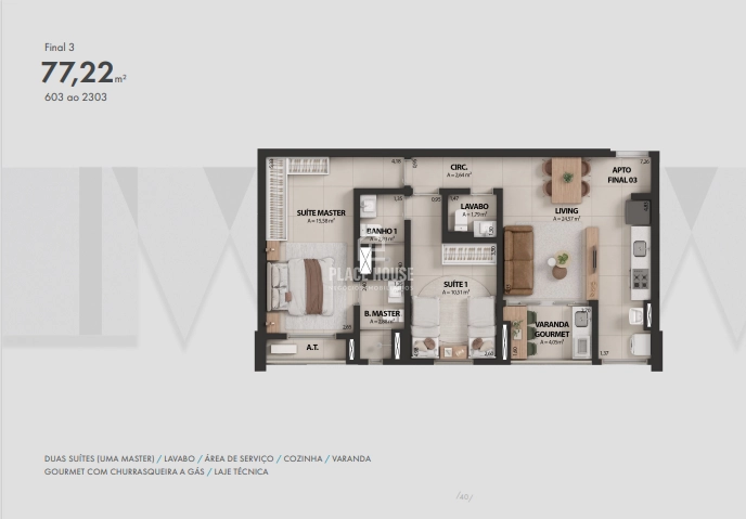 Apartamento a partir de 76,15 m² na Parque Sul Karaiba: 20ª foto da galeria de imagens do imóvel