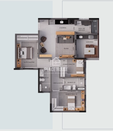 Apartamento 3 dormitório - Gávea - Uberlândia: 15ª foto da galeria de imagens do imóvel