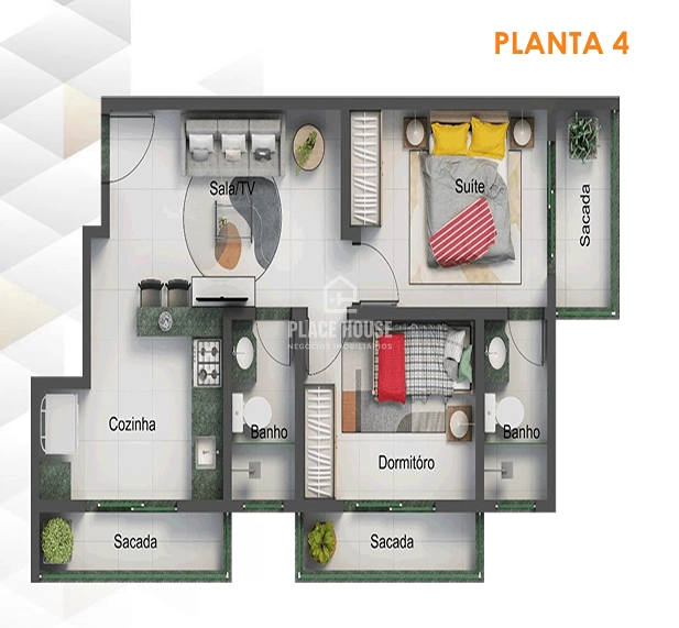 Apartamento 02 c/ 01 suíte a partir de 47 m²- Bairro Santa Mônica - Uberlândia-MG: 7ª foto da galeria de imagens do imóvel