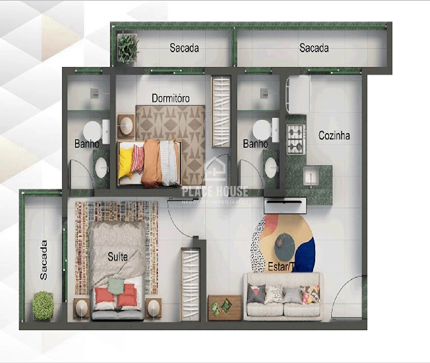 Apartamento 02 c/ 01 suíte a partir de 47 m²- Bairro Santa Mônica - Uberlândia-MG: 10ª foto da galeria de imagens do imóvel