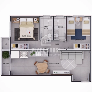 Apartamento 2 quartos 1 suíte - Santa Mônica - Uberlândia-MG: 7ª foto da galeria de imagens do imóvel