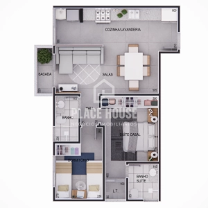 Apartamento 2 quartos 1 suíte - Santa Mônica - Uberlândia-MG: 6ª foto da galeria de imagens do imóvel