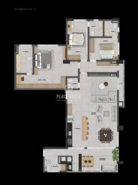 Apartamento a venda, Garnet, a partir de 117 m²- Copacabana-Uberlandia: 19ª foto da galeria de imagens do imóvel