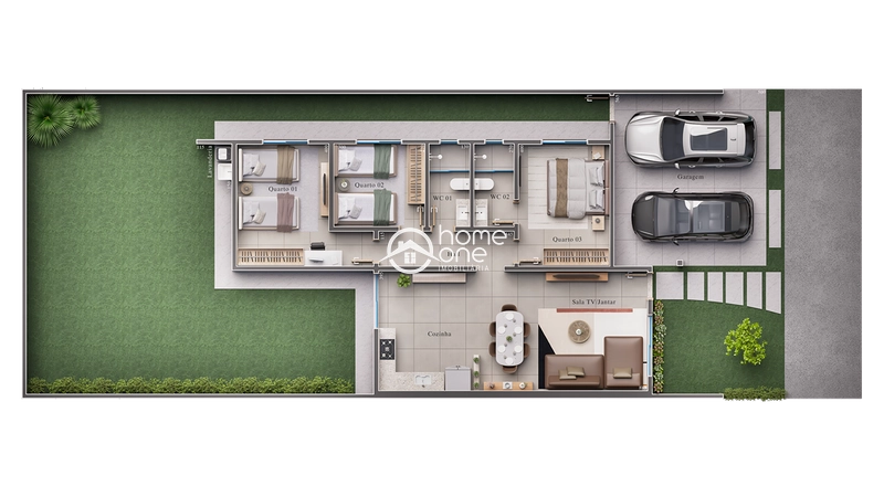 Casa de 3 Quartos com Suíte no Jockey Ville Residence – 123,14 m²: 3ª foto da galeria de imagens do imóvel