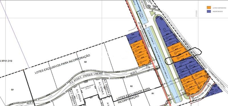 Terreno comercial no Parque Una com 742m² e dois lados: 2ª foto da galeria de imagens do imóvel