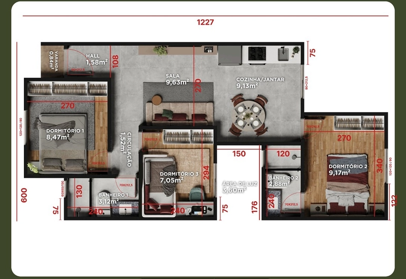 Casa nove térrea  com 3 dormitórios na Colina do sol: 2ª foto da galeria de imagens do imóvel