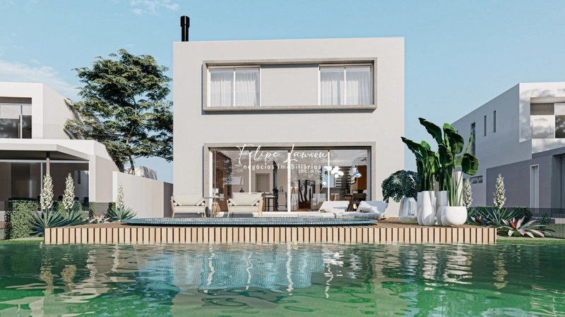 Casa nova 3 suítes fundo para o lago condomínio veredas: 1ª foto da galeria de imagens do imóvel