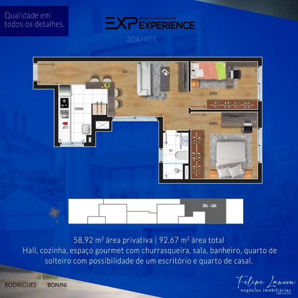 Apartamentos loft , 1 e 2 dormitório no centro da cidade: 9ª foto da galeria de imagens do imóvel
