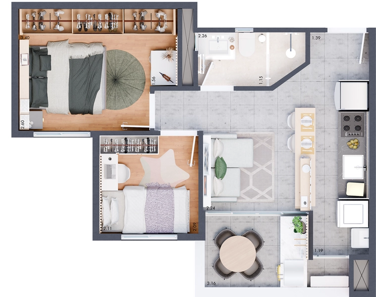 Apartamentos Novos à venda á partir de R$ 299 mil na Vila Palmares, Santo André: 2ª foto da galeria de imagens do imóvel