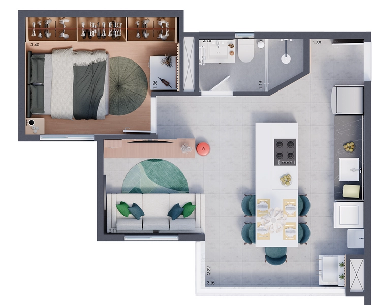 Apartamentos Novos à venda á partir de R$ 299 mil na Vila Palmares, Santo André: 3ª foto da galeria de imagens do imóvel